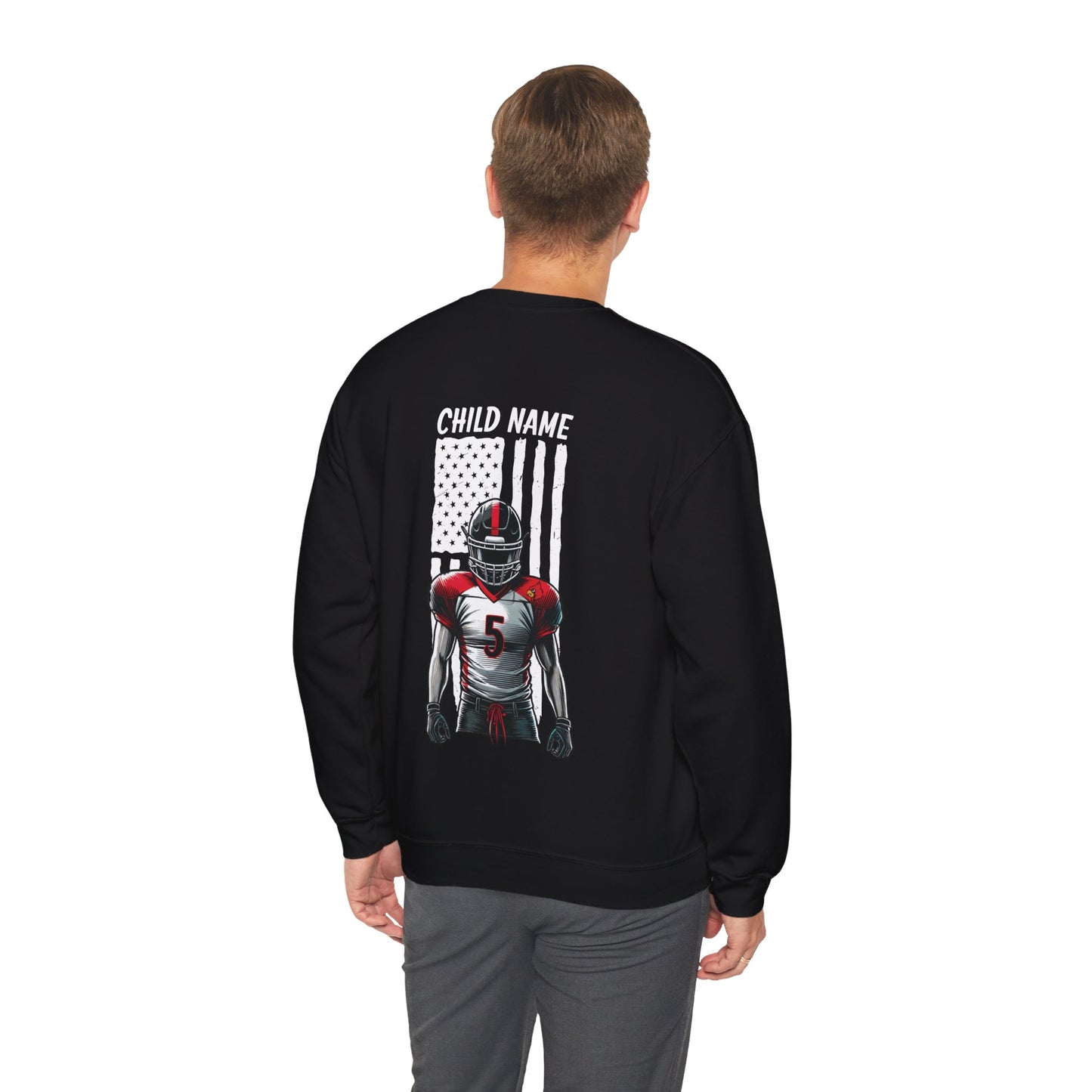 Football Dad Custom Player Name and Number - Unisex Heavy Blend™ Crewneck Sweatshirt