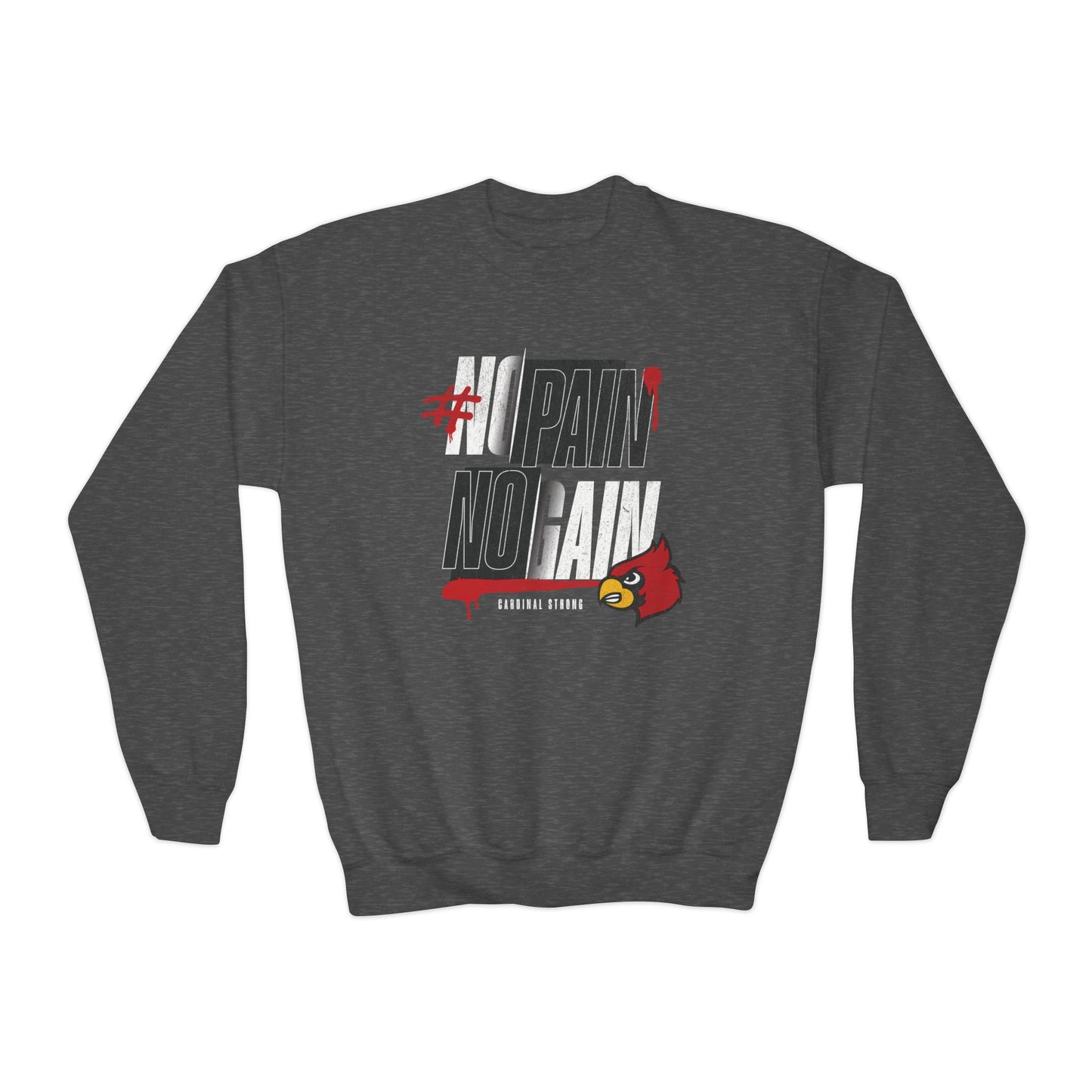 No Pain No Gain Cardinal - Youth Crew Sweatshirt