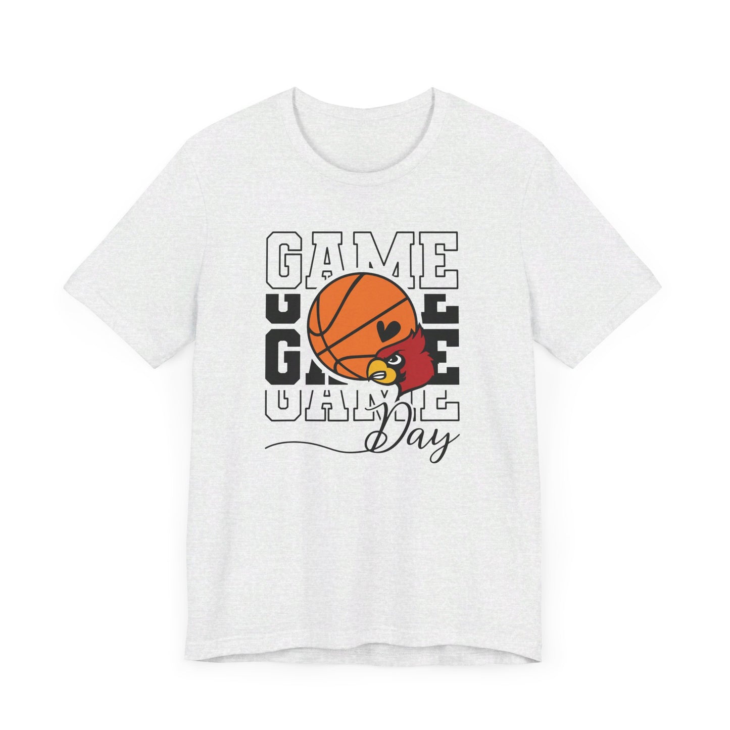 Cardinal Game Day Basketball - Bella + Canvas Short Sleeve Tee