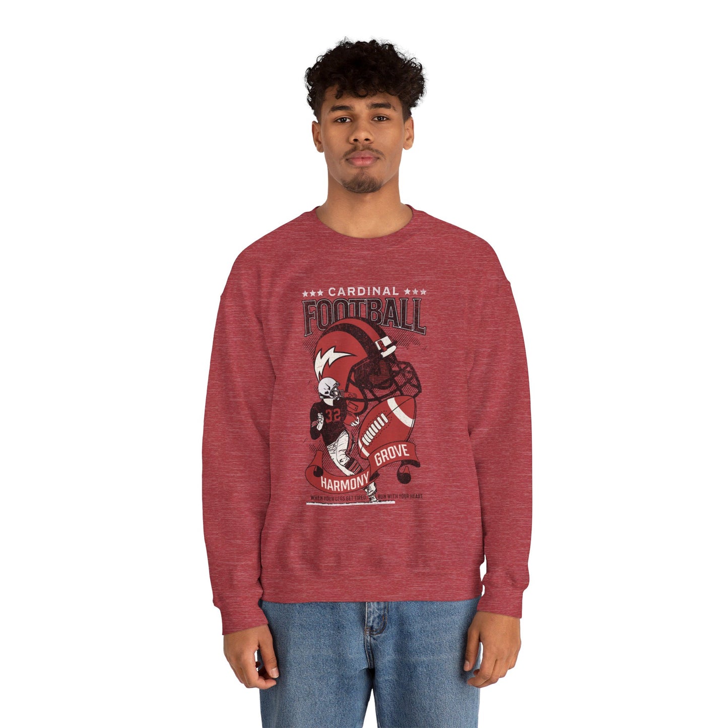 Vintage Cardinal Football - Unisex Heavy Blend™ Crewneck Sweatshirt
