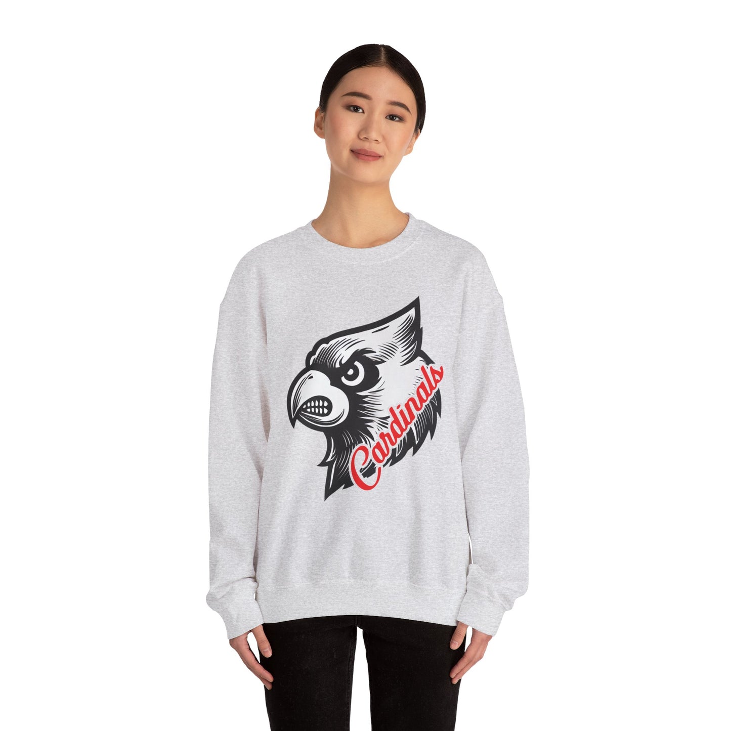 Cardinals Inset Text - Unisex Heavy Blend™ Crewneck Sweatshirt