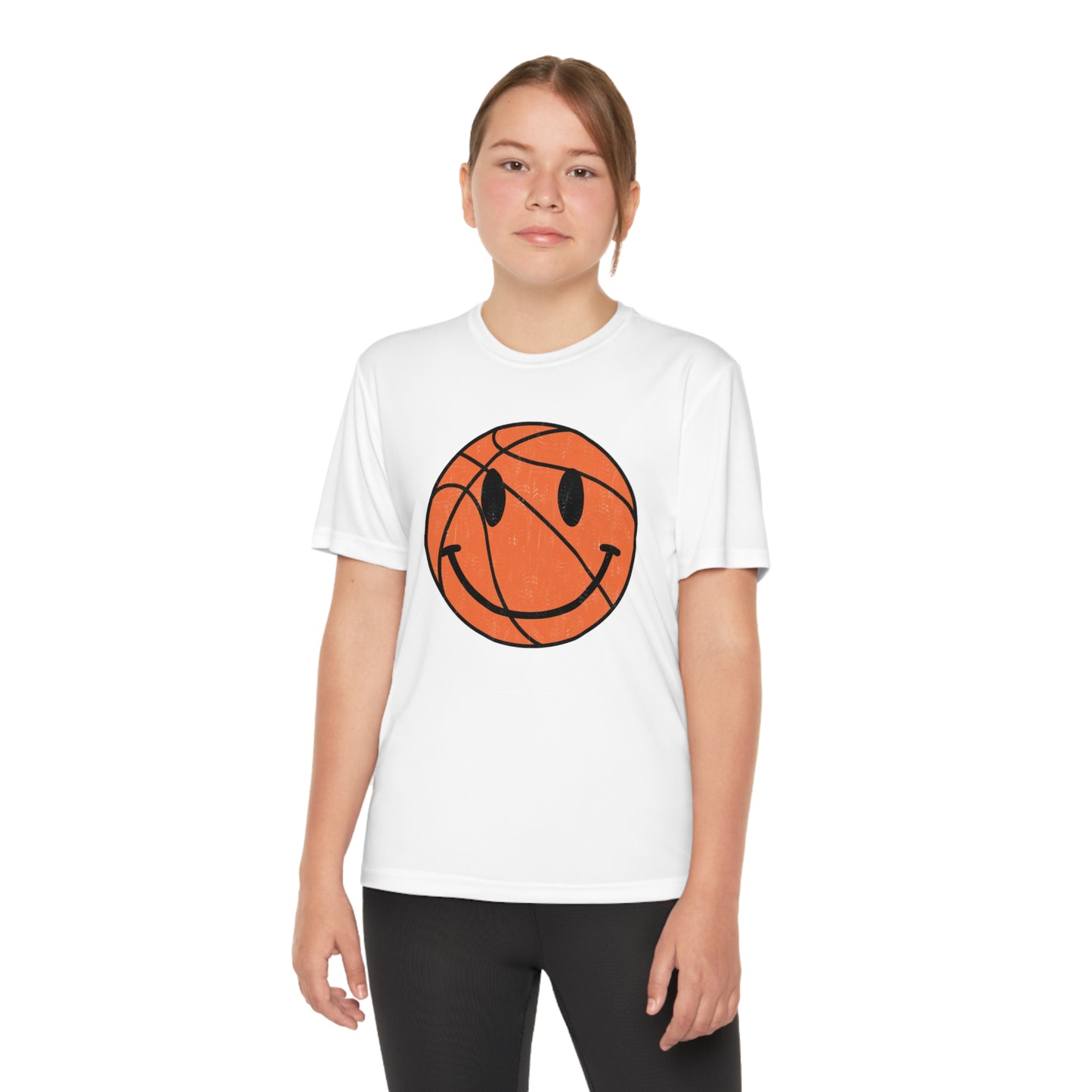 Smiley Face Basketball - Youth Sport-Tek® Competitor™ Tee