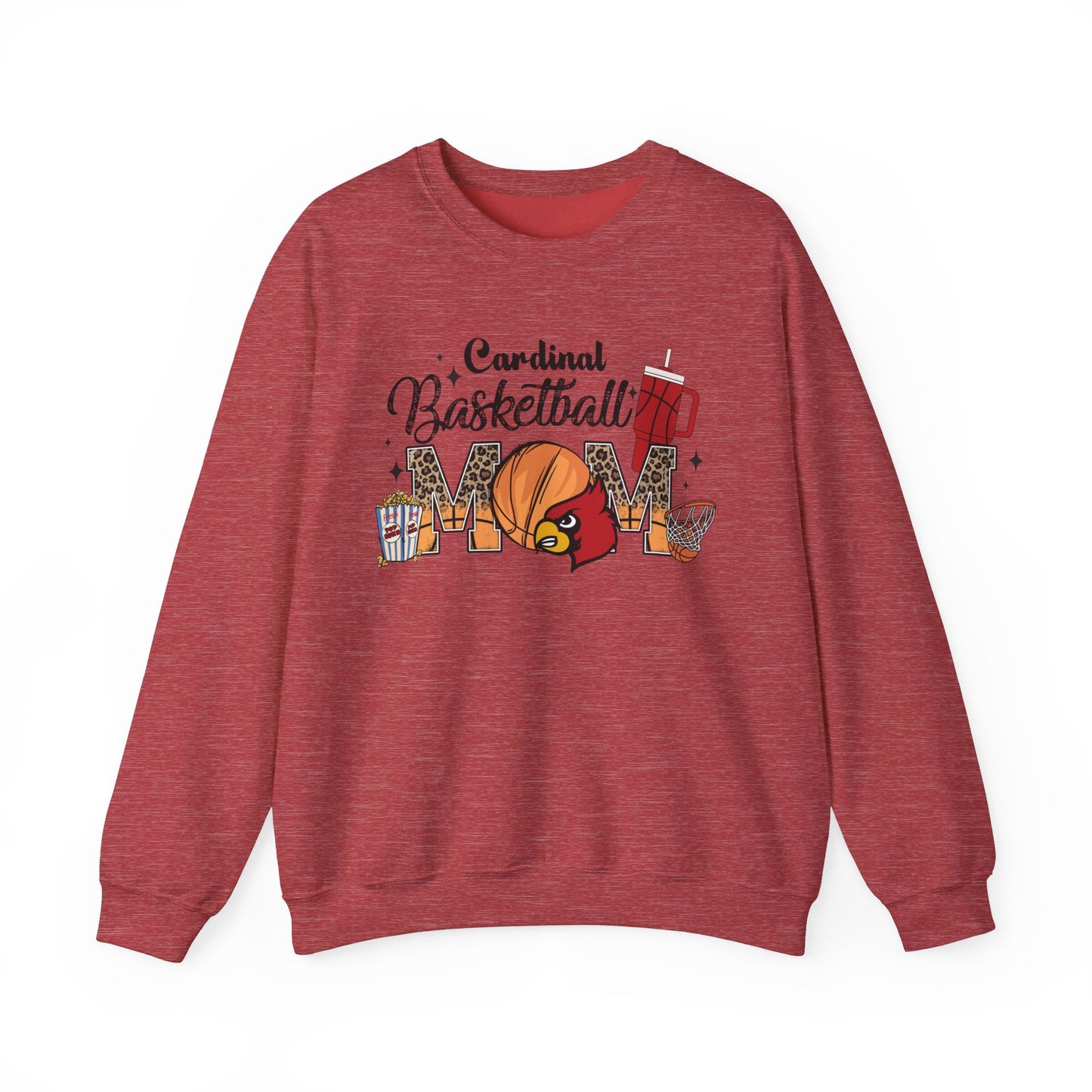 Cardinal Basketball Mom - Unisex Heavy Blend™ Crewneck Sweatshirt