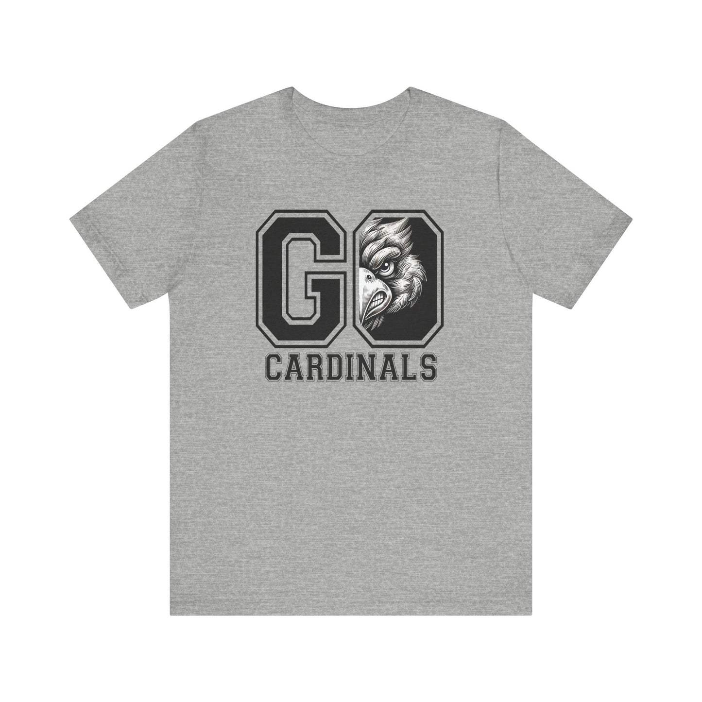 Go Cardinals Black and White - Bella + Canvas Short Sleeve Tee