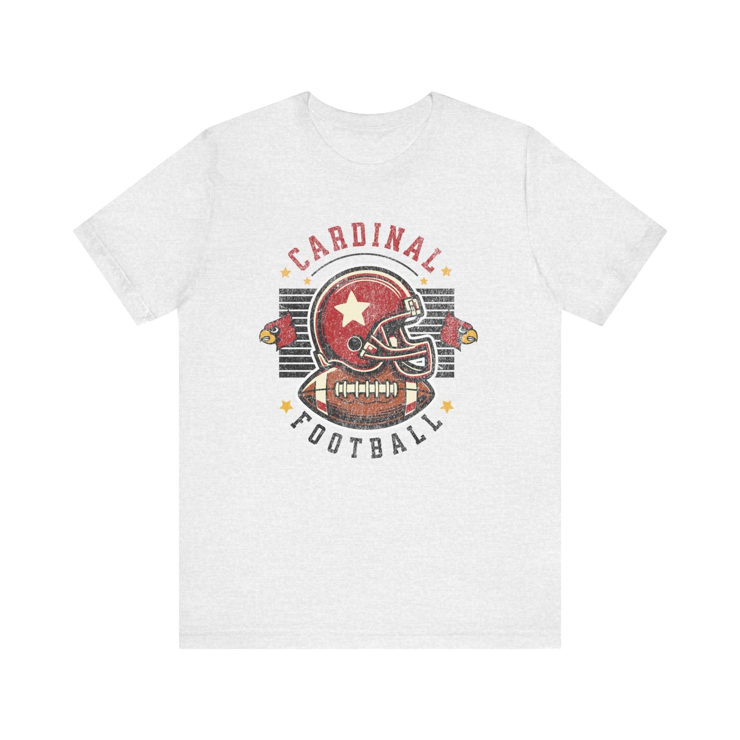 Cardinal Football Helmet - Bella + Canvas Short Sleeve Tee