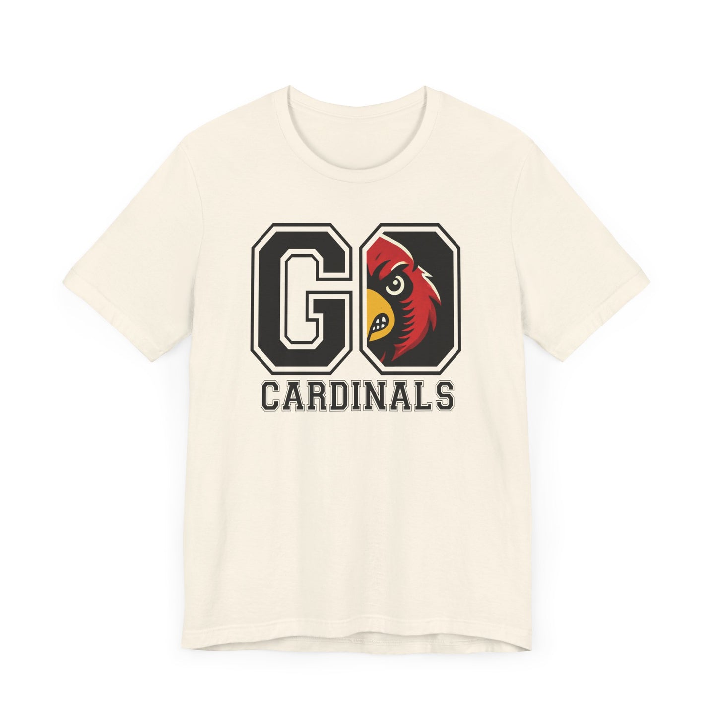 Go Cardinals Red Mascot - Bella + Canvas Short Sleeve Tee