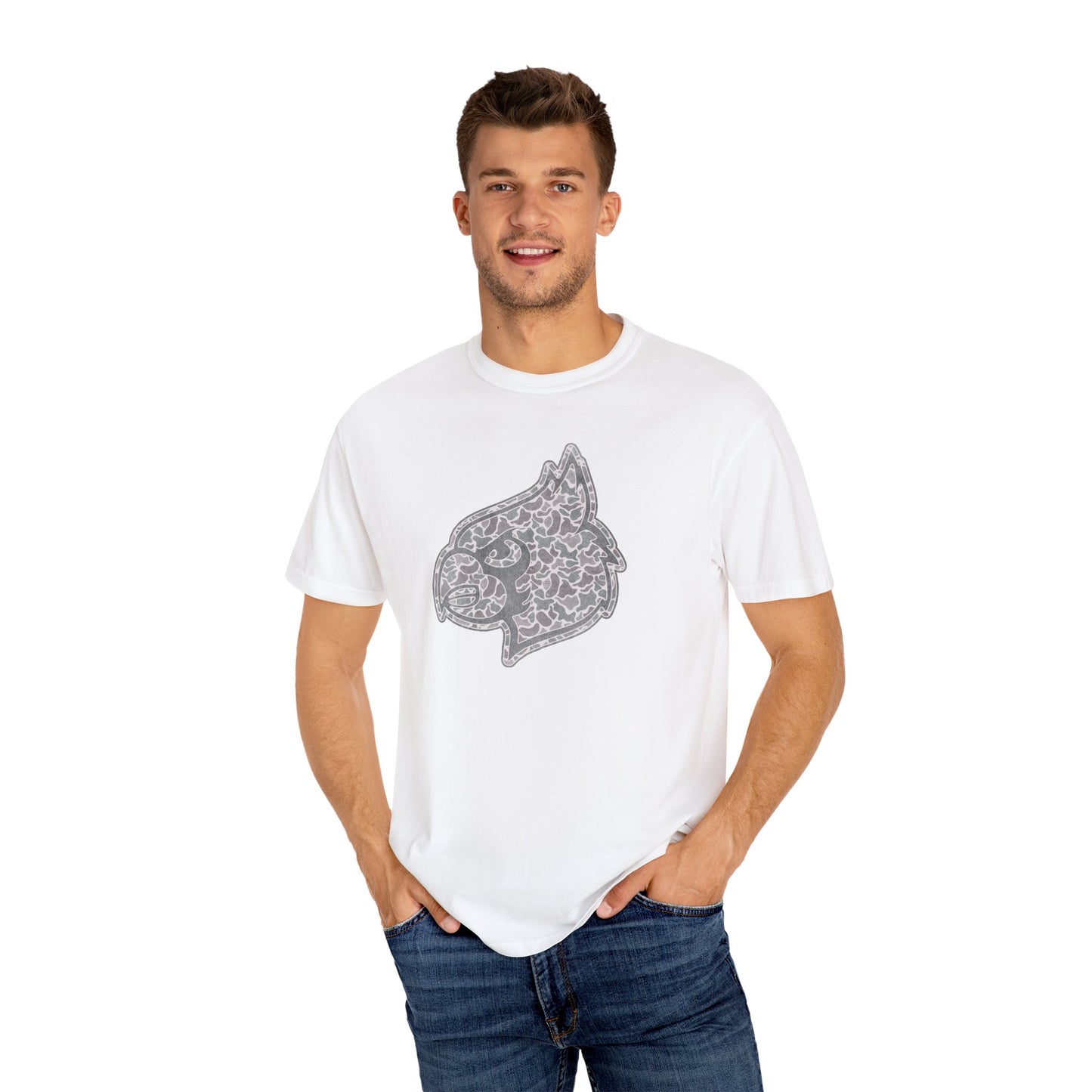 Old School Camo Cardinal Mascot - Comfort Colors T Shirt