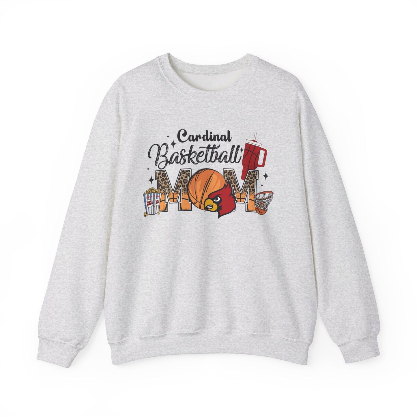 Cardinal Basketball Mom - Unisex Heavy Blend™ Crewneck Sweatshirt