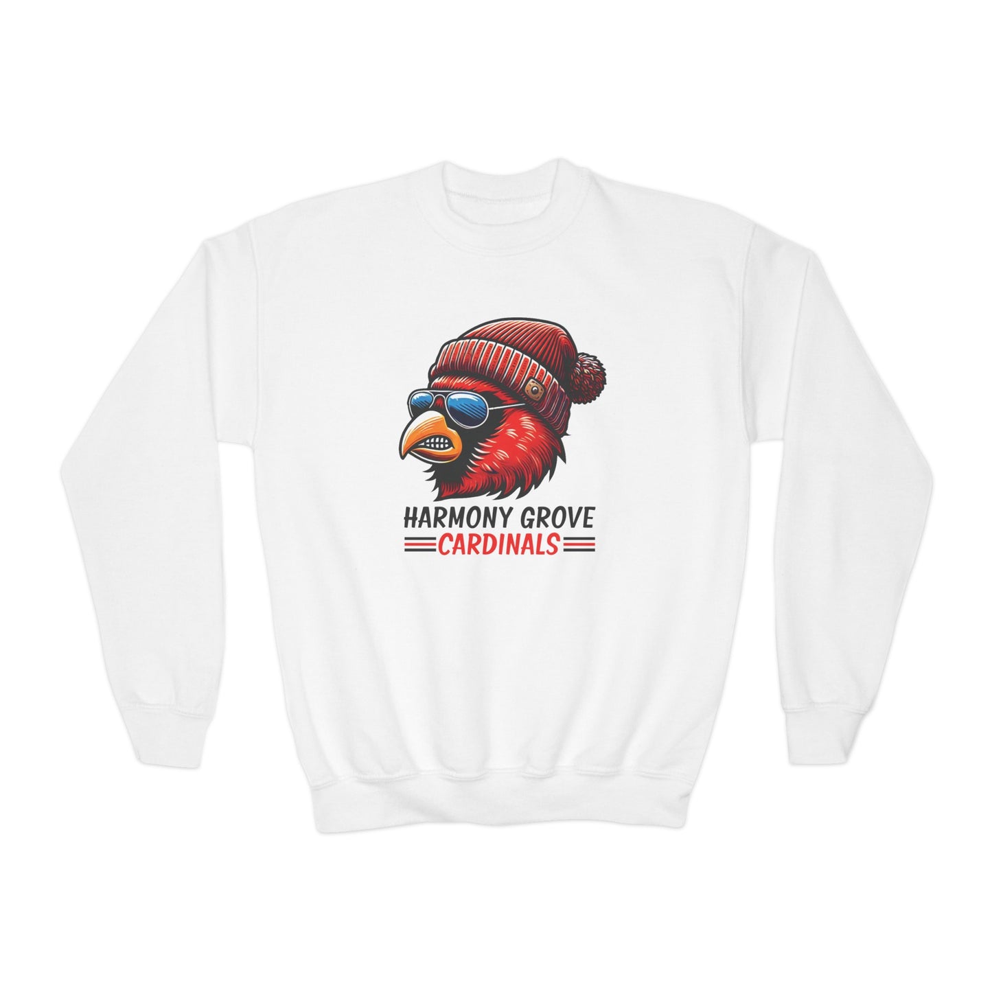 Hipster Harmony Grove Cardinal - Youth Crew Sweatshirt