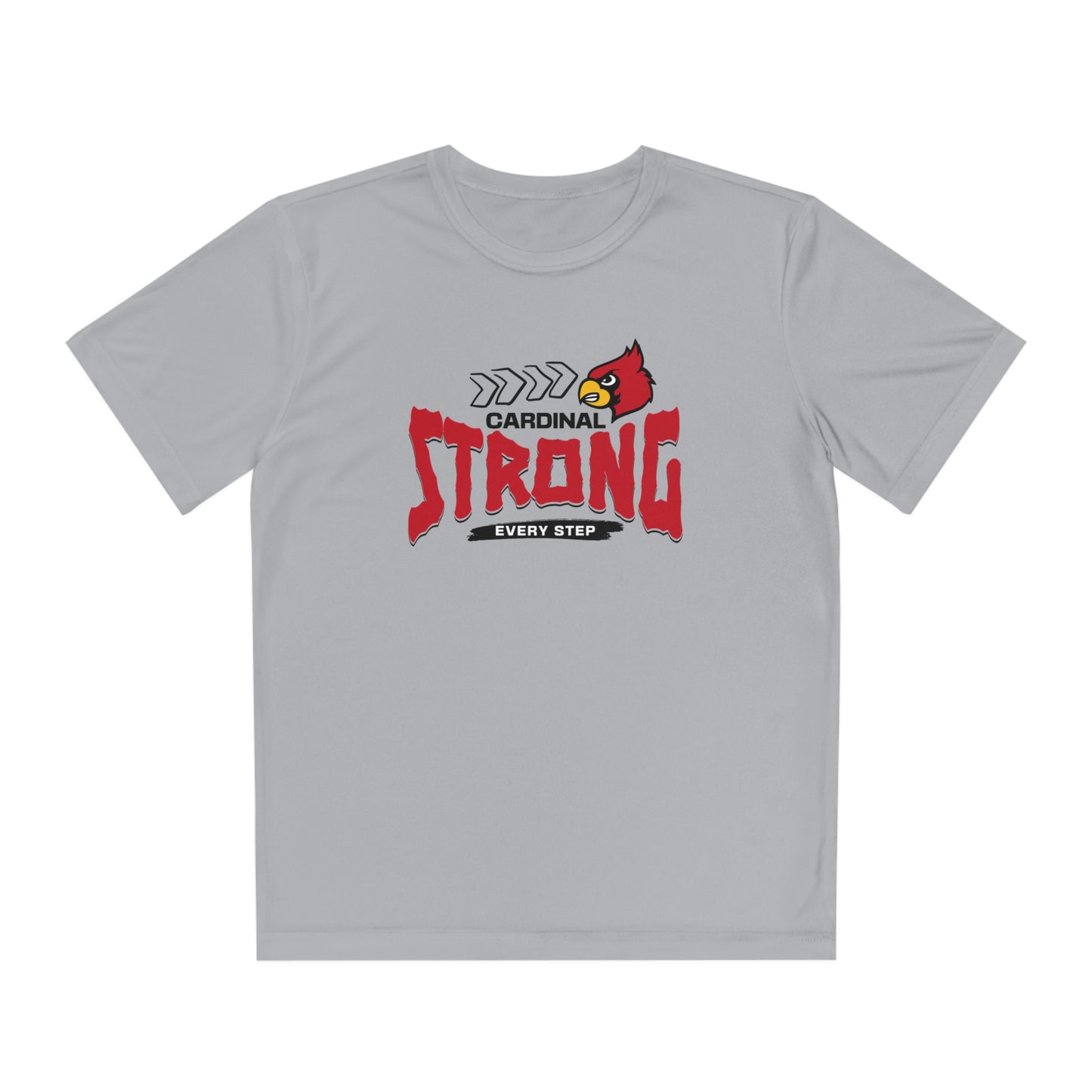 Cardinal Strong Every Step - Youth Sport-Tek® Competitor™ Tee