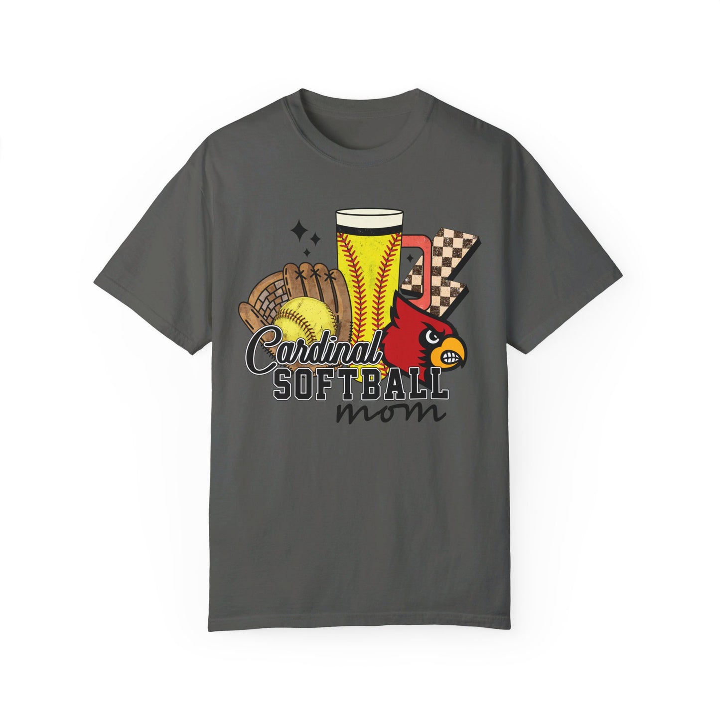 Cardinal Softball Mom - Comfort Colors T-shirt