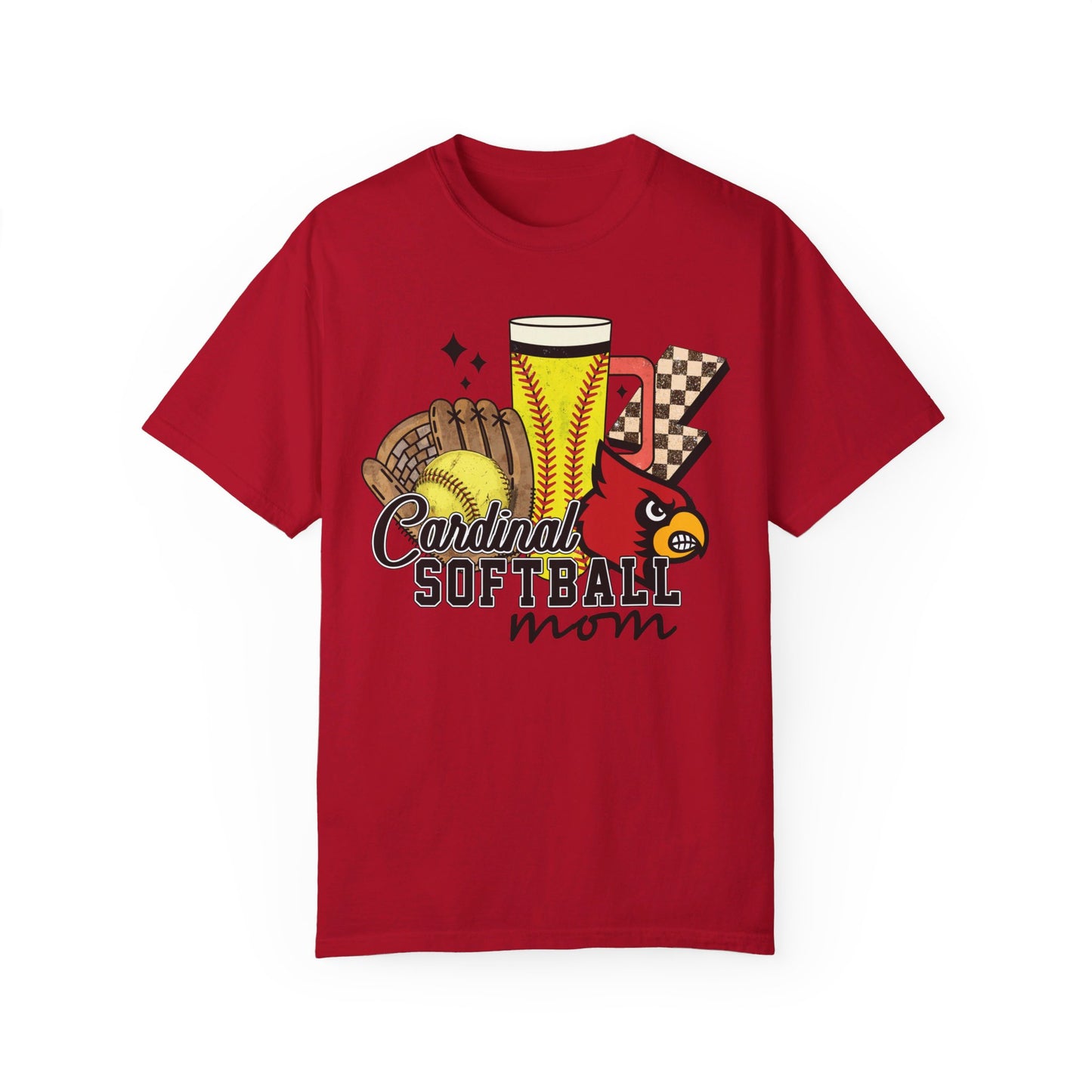 Cardinal Softball Mom - Comfort Colors T-shirt