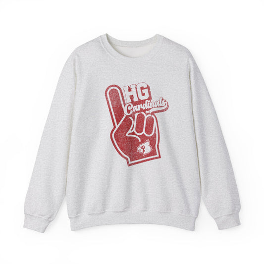 Vintage Foam Finger HG Cardinals - Unisex Heavy Blend™ Crewneck Sweatshirt
