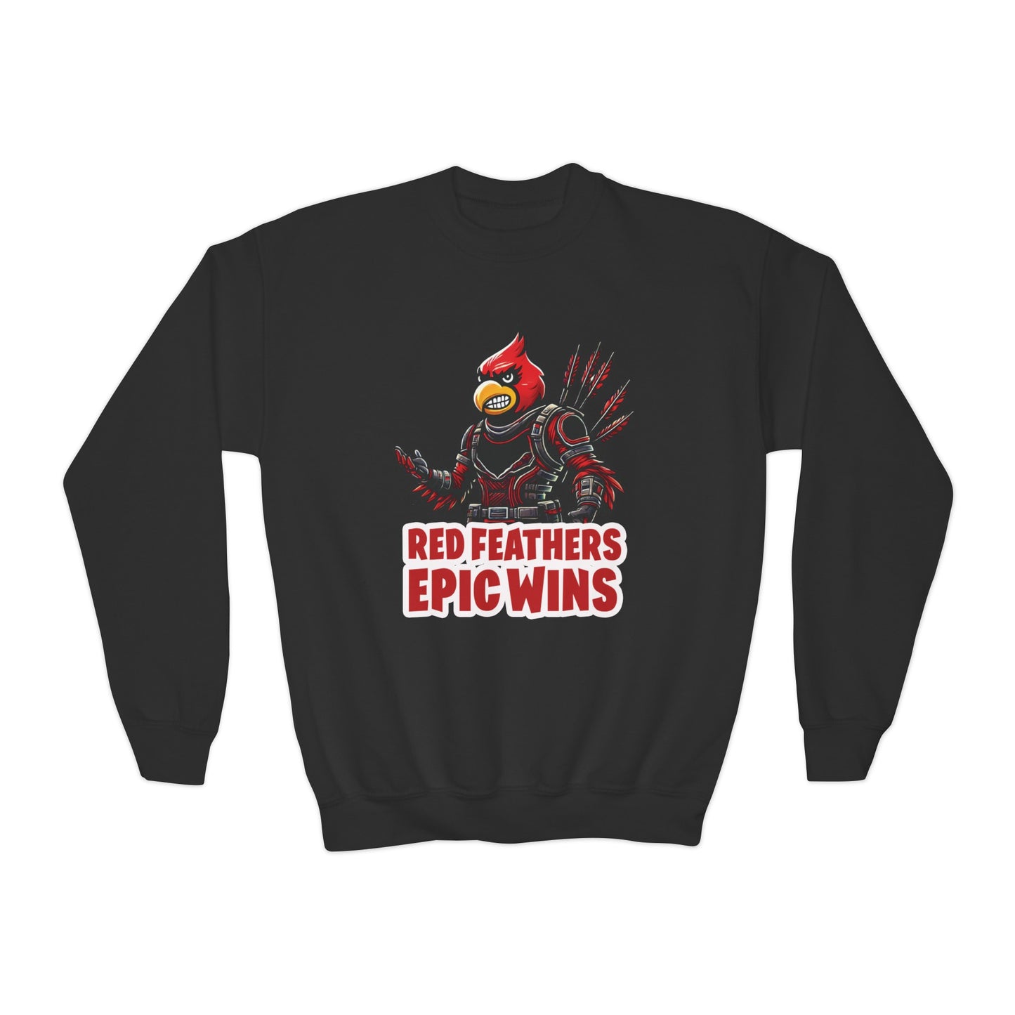 Red Feathers Epic Wins - Youth Crew Sweatshirt