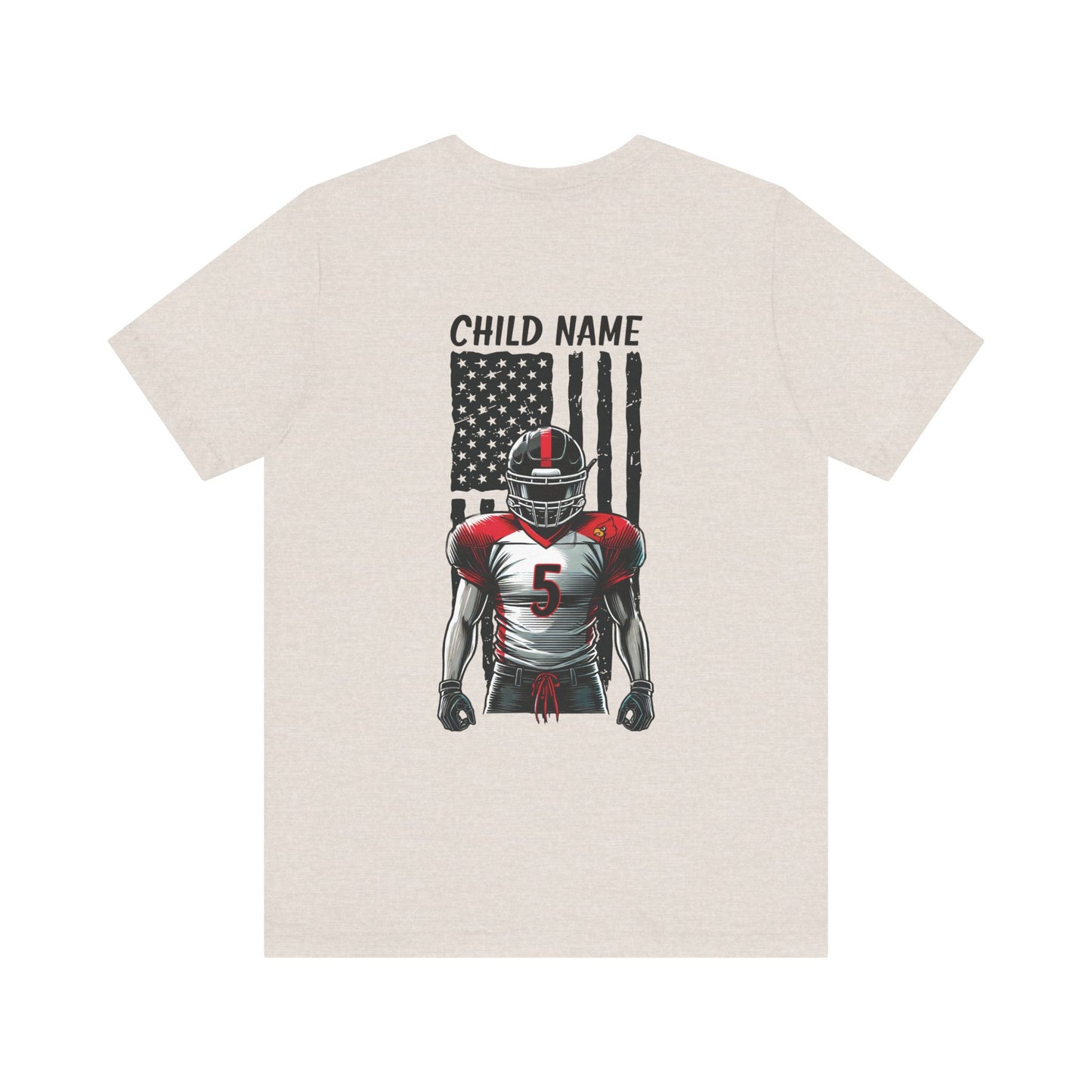 Football Dad Custom Player Name and Number - Bella + Canvas Short Sleeve Tee