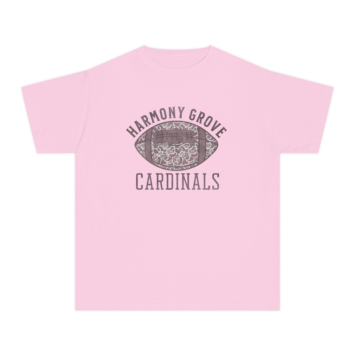 Old School Camo HG Cardinal Football - Youth Comfort Colors Tshirt