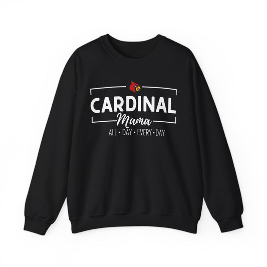 Cardinal Mama All Day Every Day - Unisex Heavy Blend™ Crewneck Sweatshirt