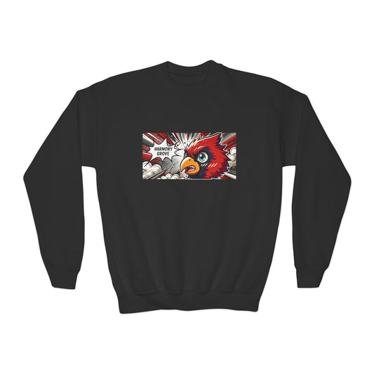 Harmony Grove Cardinal Comic Style - Youth Crew Sweatshirt