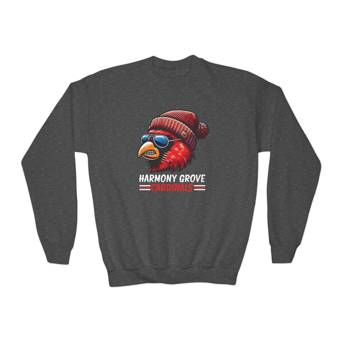 Hipster Harmony Grove Cardinal - Youth Crew Sweatshirt