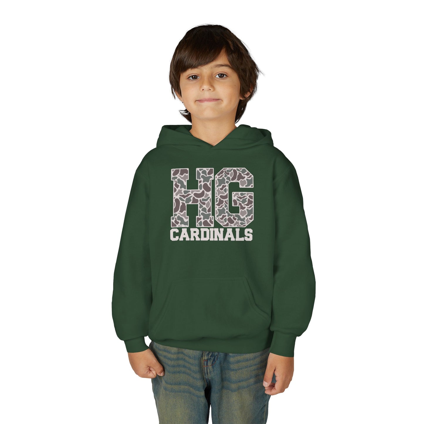 Old School Camo HG Cardinals - Youth Heavy Blend Hooded Sweatshirt