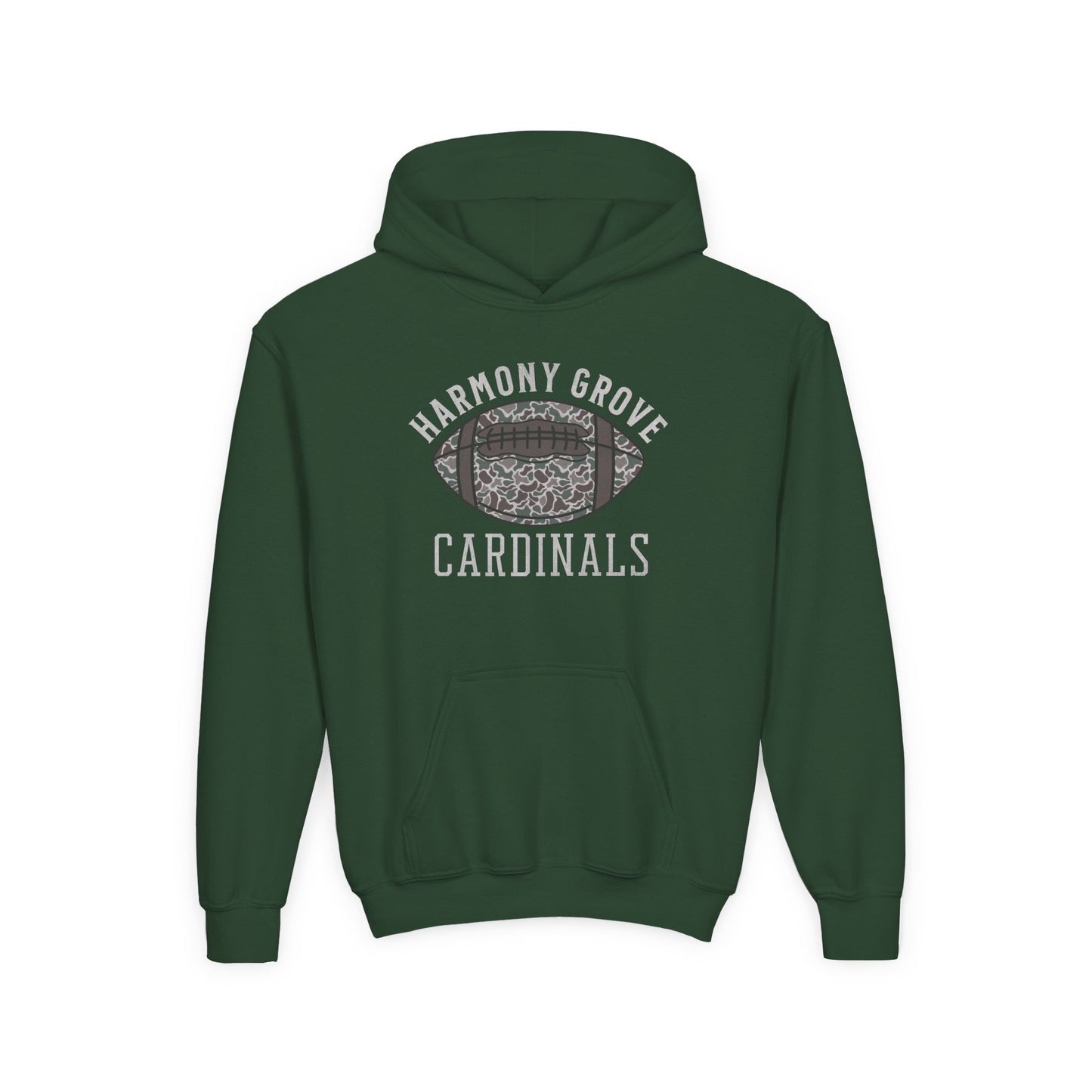 Old School Camo HG Cardinals Football  - Youth Heavy Blend Hooded Sweatshirt
