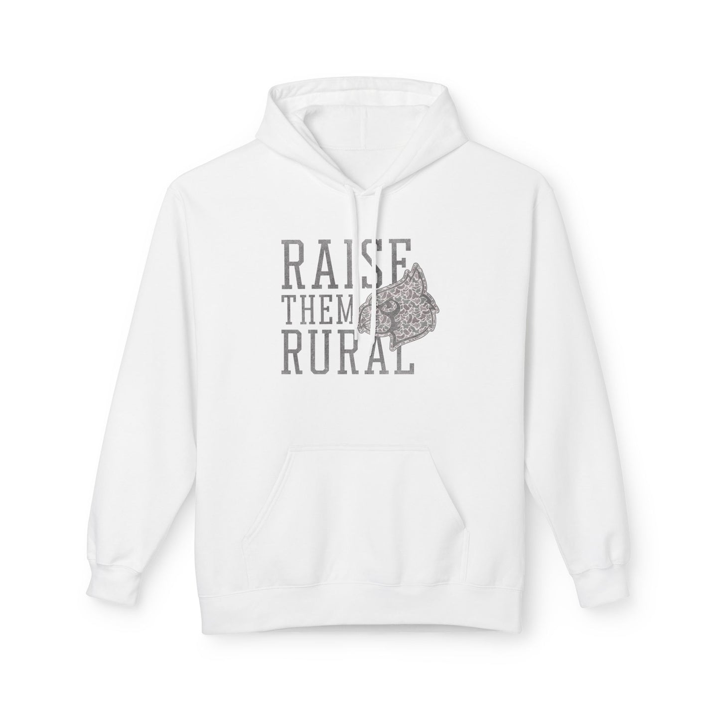 Old School Camo Raise them Rural Cardinal Football - Midweight Softstyle Fleece Hoodie
