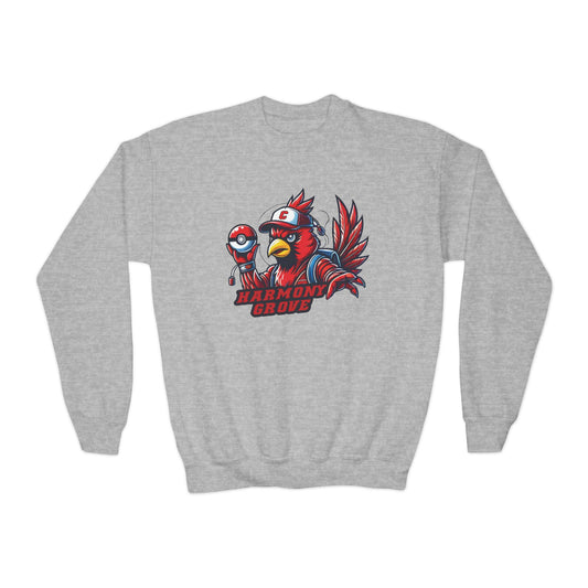 Cartoon Harmony Grove Cardinal  - Youth Crew Sweatshirt