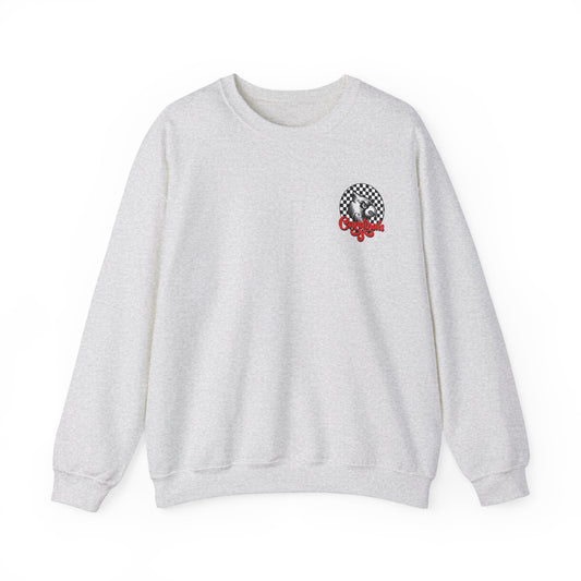 Black and White Check Cardinal Script -  Unisex Heavy Blend™ Crewneck Sweatshirt