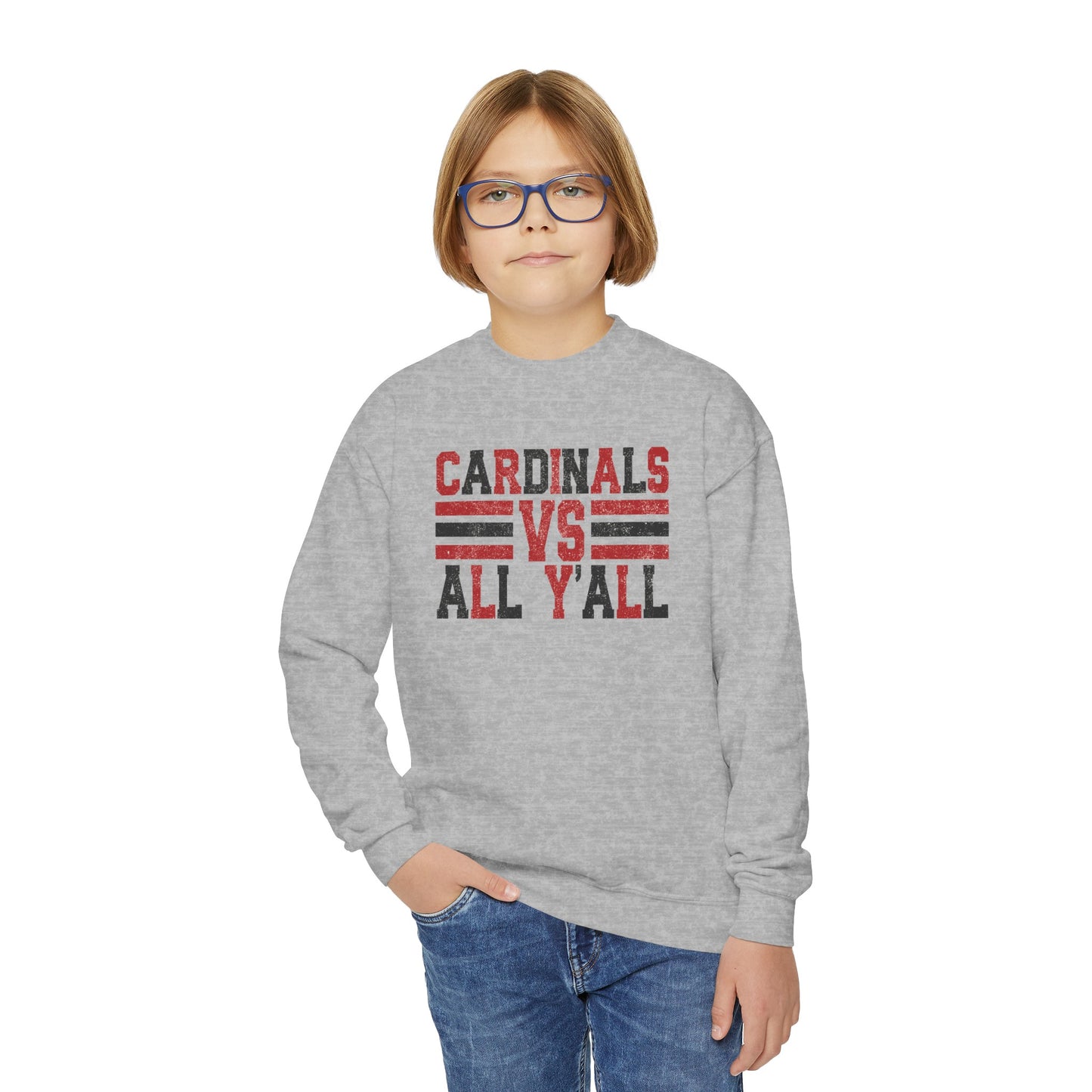 Cardinals VS All Y'all - Youth Crew Sweatshirt
