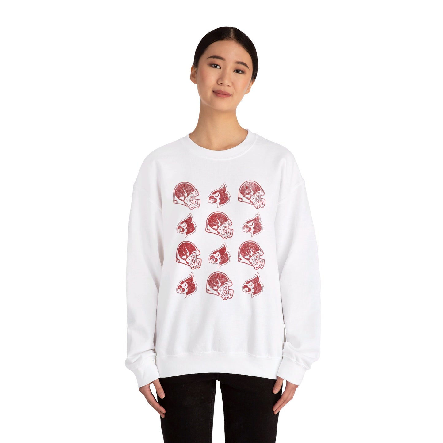 Vintage Helmets and Cardinals - Unisex Heavy Blend™ Crewneck Sweatshirt