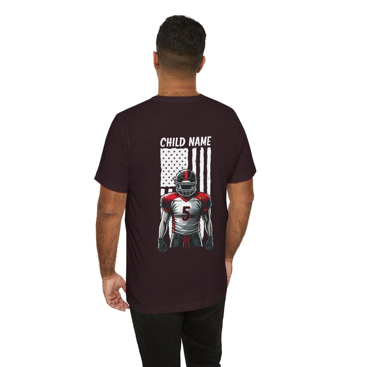 Football Dad Custom Player Name and Number - Bella + Canvas Short Sleeve Tee
