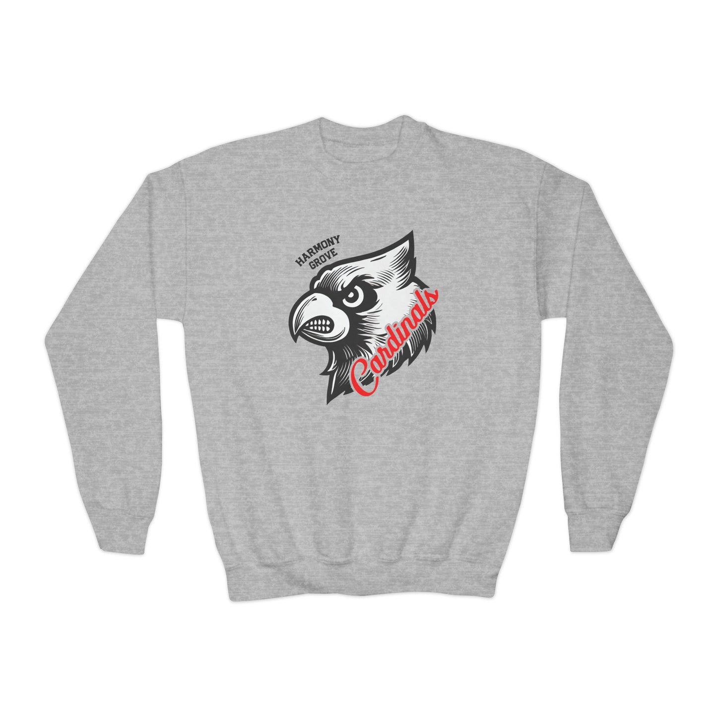 Harmony Grove Cardinals Mascot Inset - Youth Crew Sweatshirt