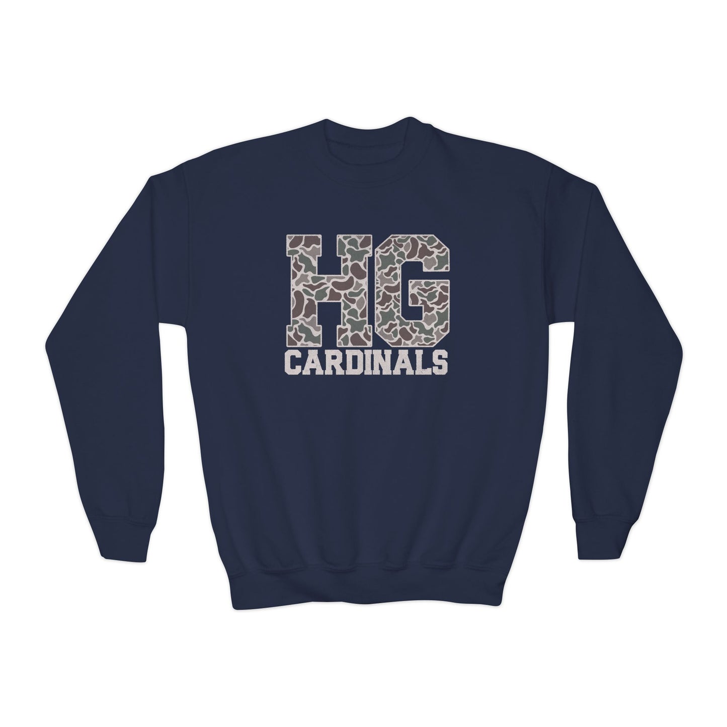 Old School Camo HG Cardinals - Youth Crew Sweatshirt