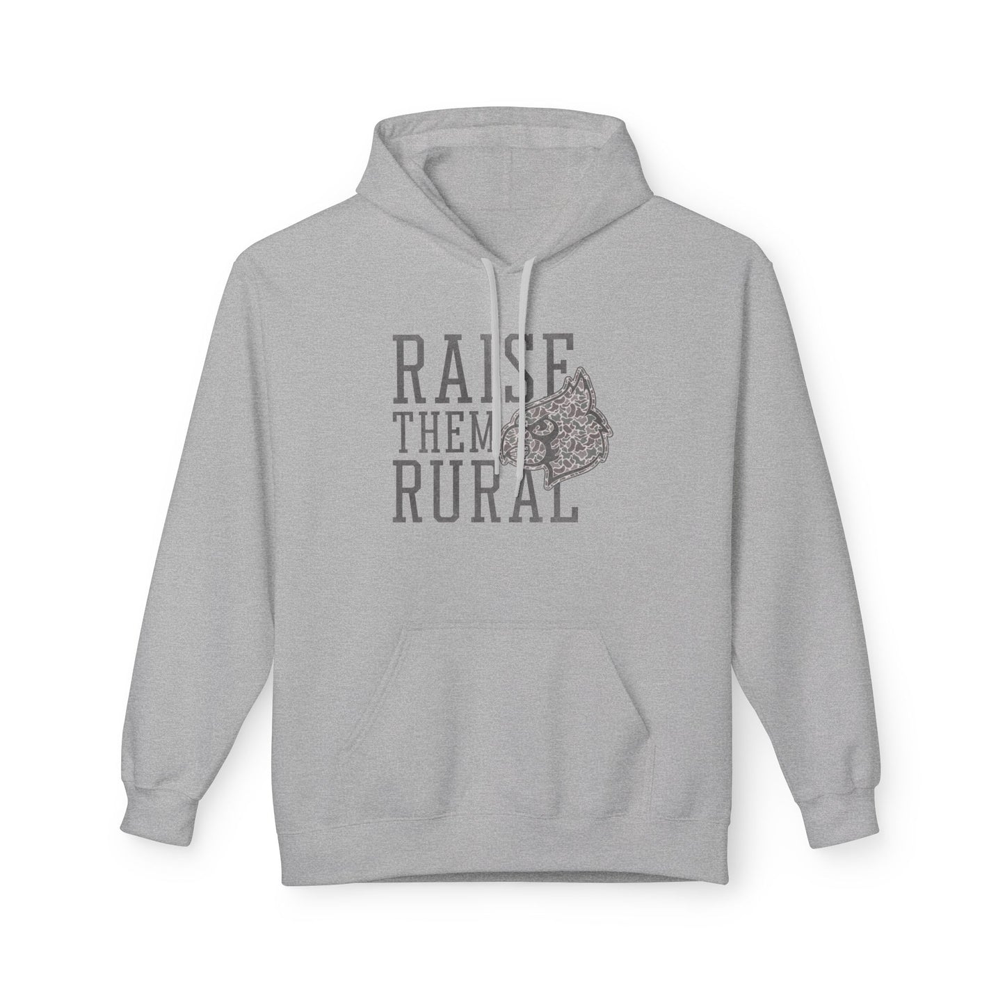 Old School Camo Raise them Rural Cardinal Football - Midweight Softstyle Fleece Hoodie