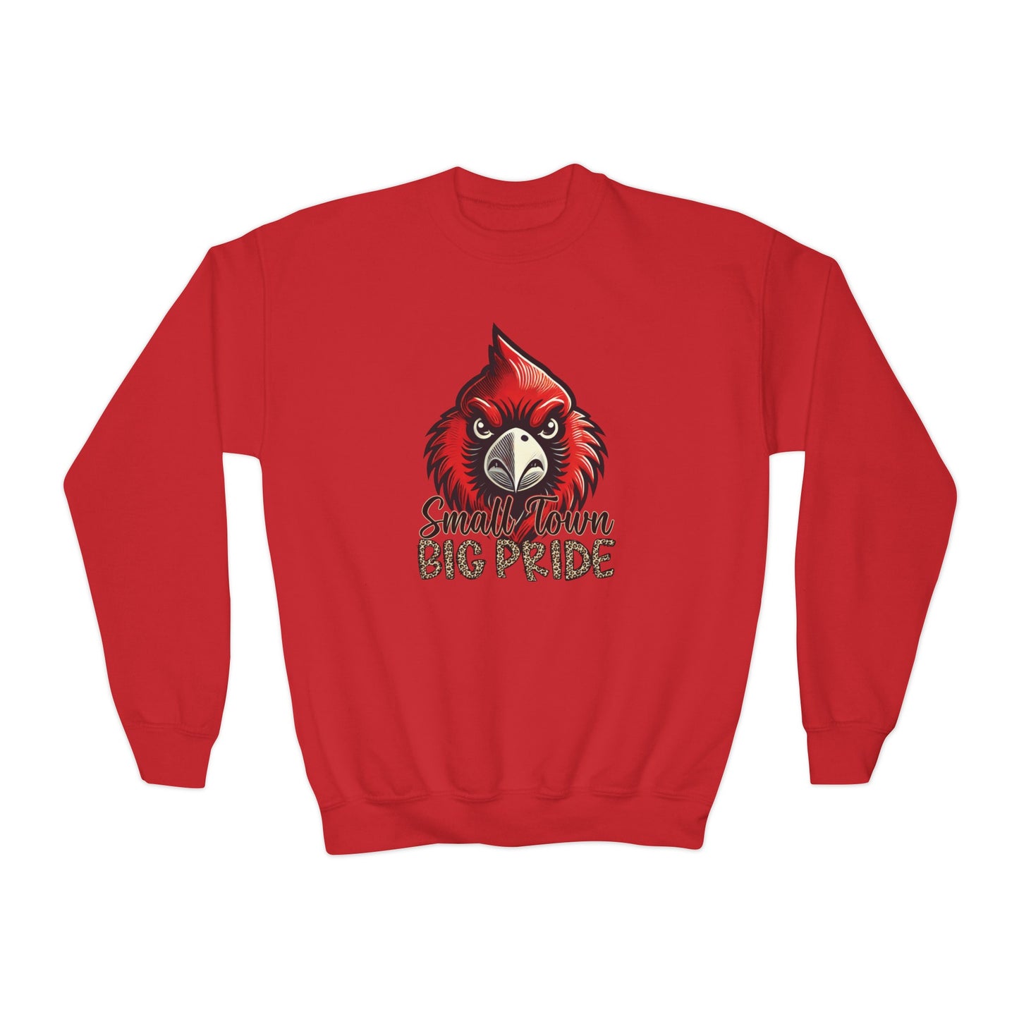 Small Town Big Pride Cardinal  - Youth Crew Sweatshirt