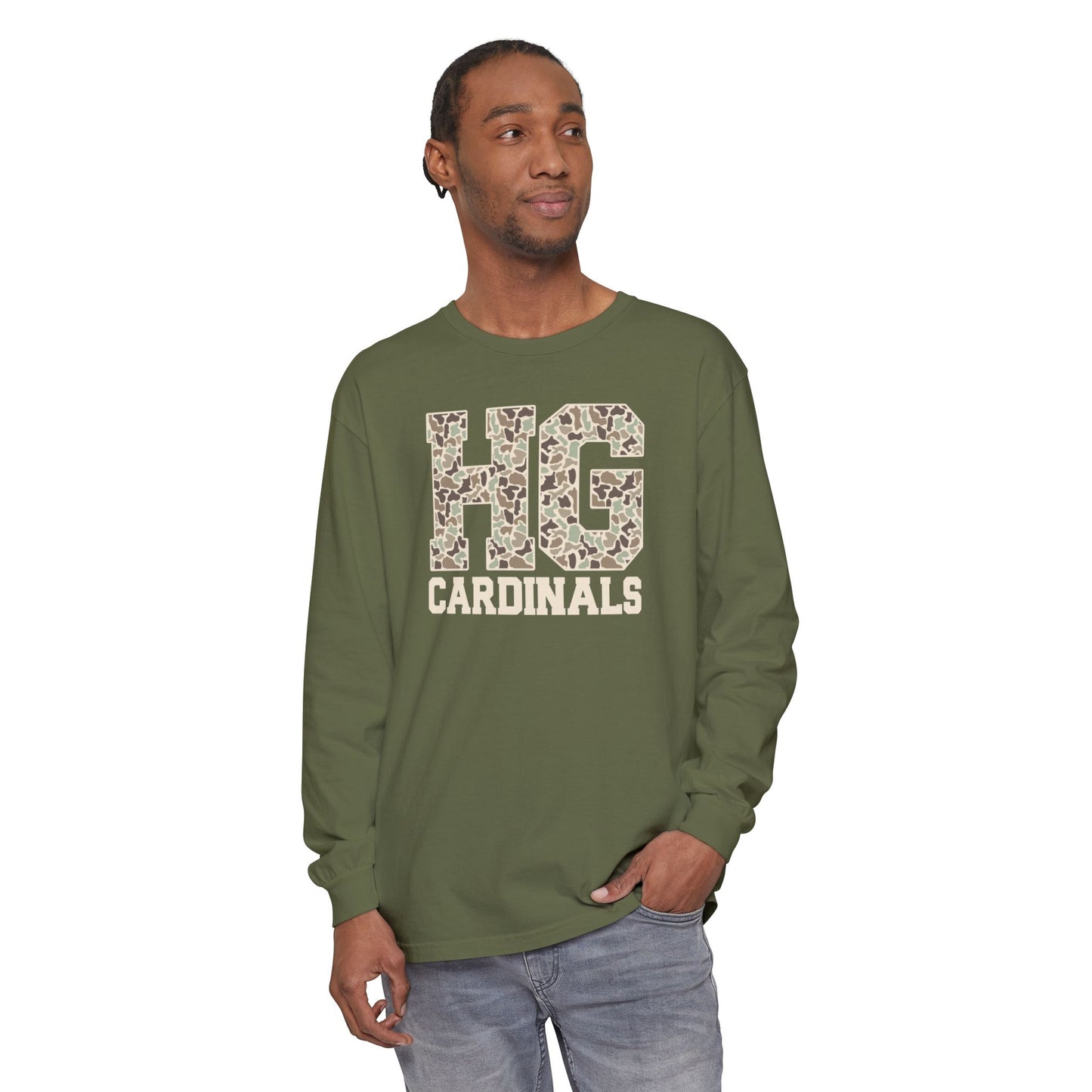 Old School Camo HG Cardinals - Comfort Colors Long Sleeve T-Shirt