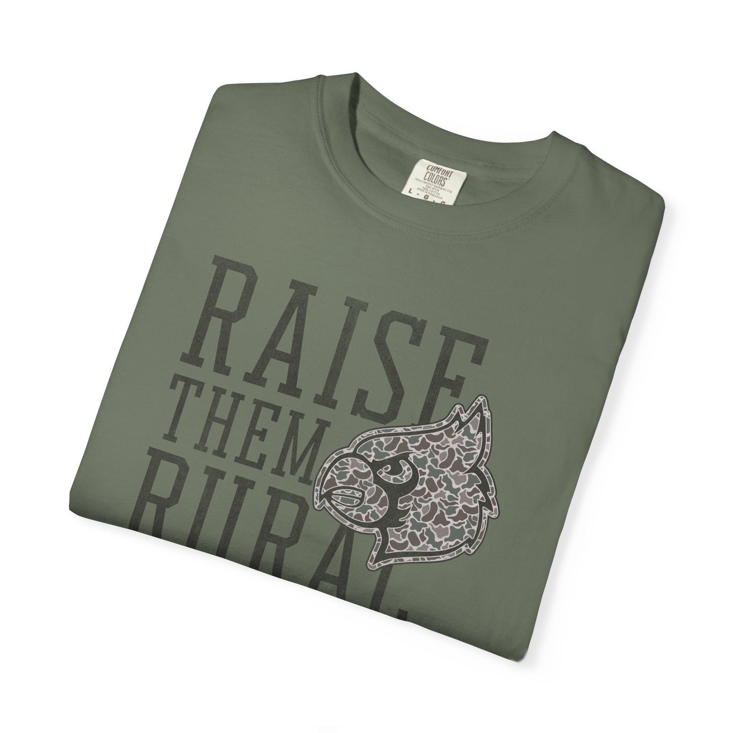 Old School Camo Raise them Rural Cardinal - Comfort Colors T Shirt
