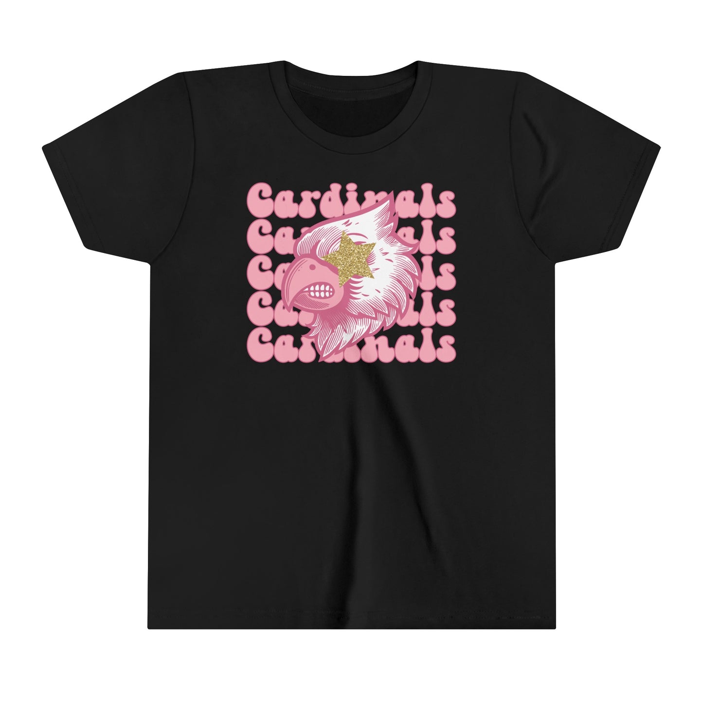 Pink Cardinals Star Eyes - Bella + Canvas Youth Tee