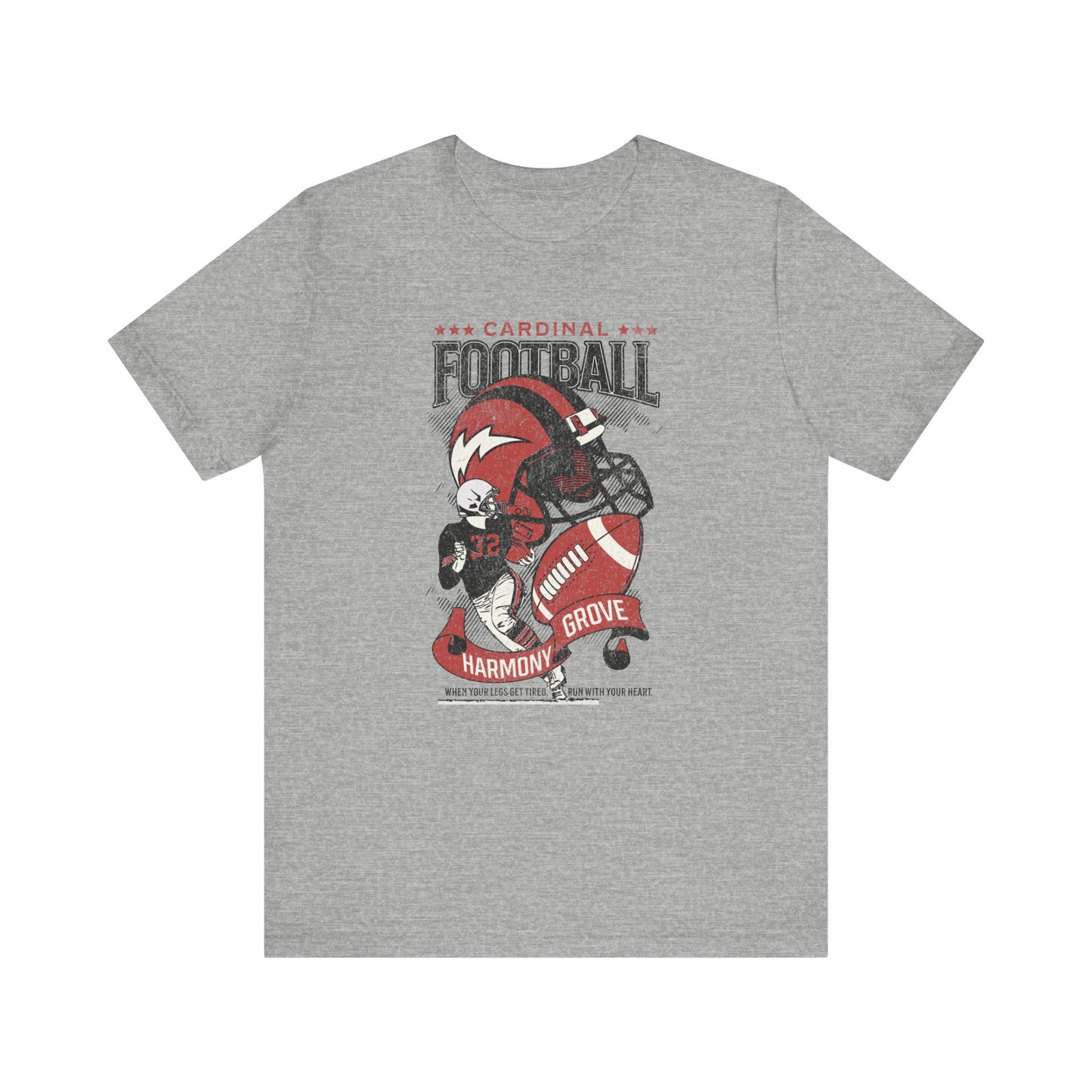 Vintage Cardinal Football - Bella + Canvas Short Sleeve Tee