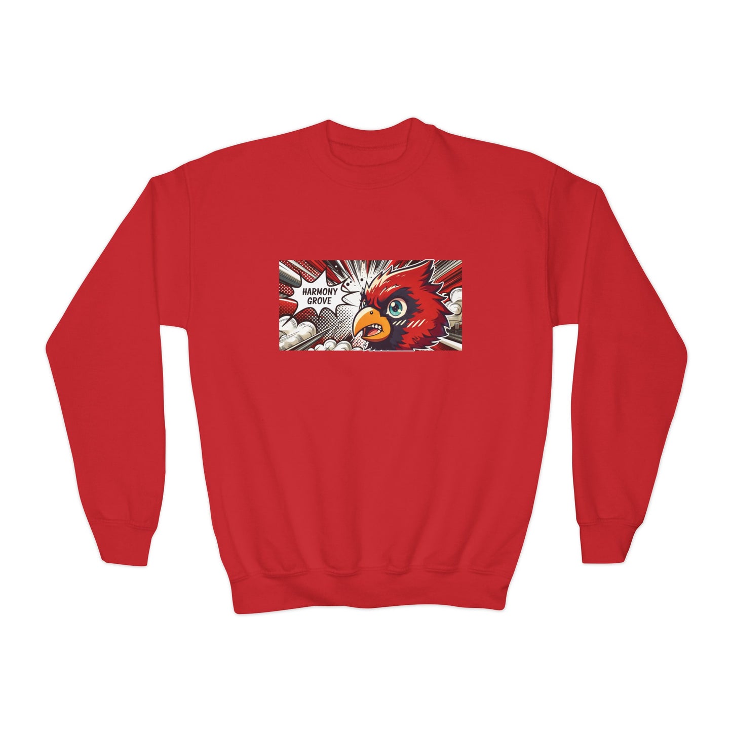 Harmony Grove Cardinal Comic Style - Youth Crew Sweatshirt