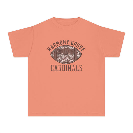 Old School Camo HG Cardinal Football - Youth Comfort Colors Tshirt