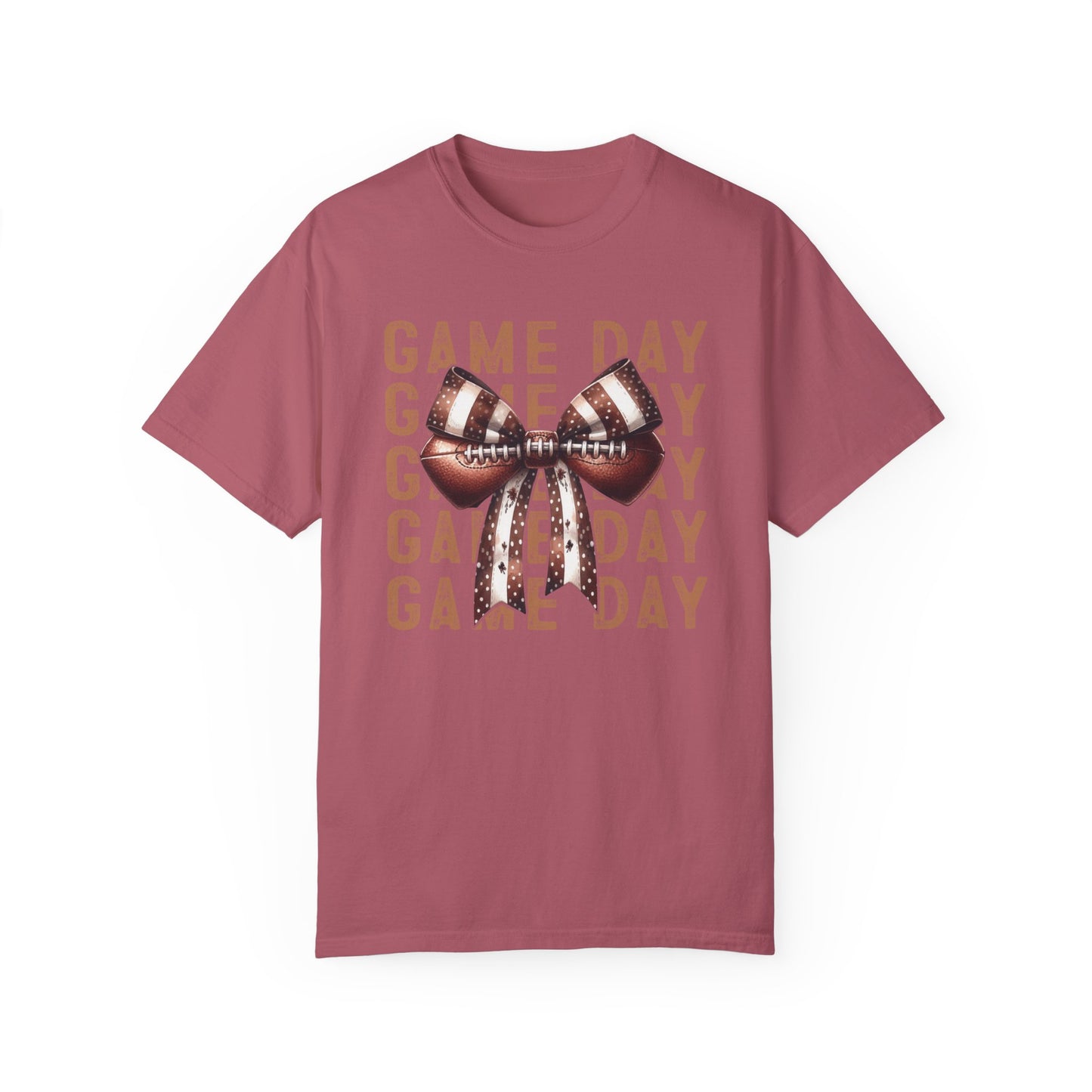 Game Day Football Bow  - Comfort Colors T-shirt
