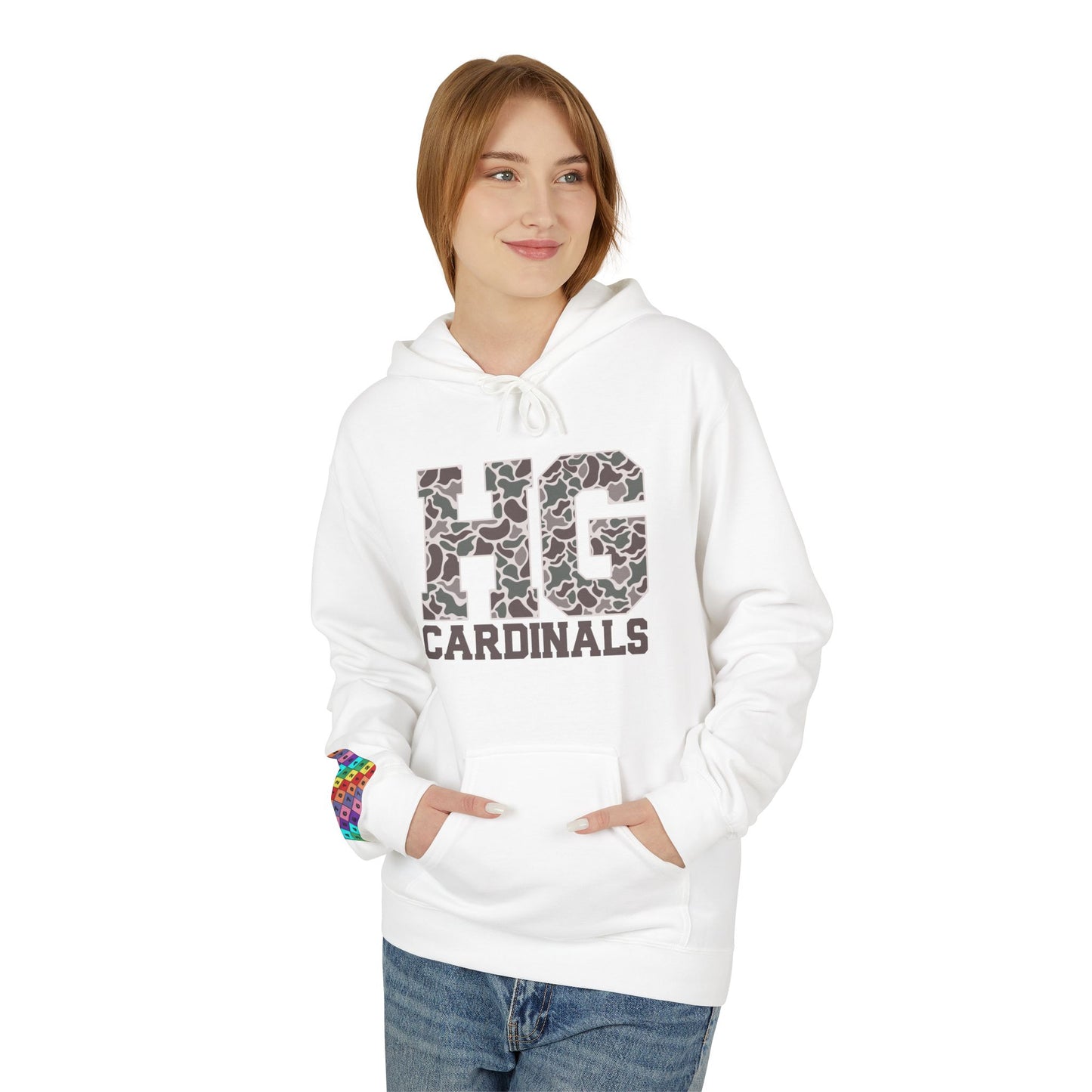 Old School Camo HG Cardinals - Midweight Softstyle Fleece Hoodie