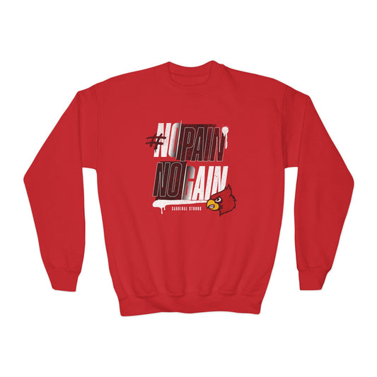 No Pain No Gain Cardinal - Youth Crew Sweatshirt