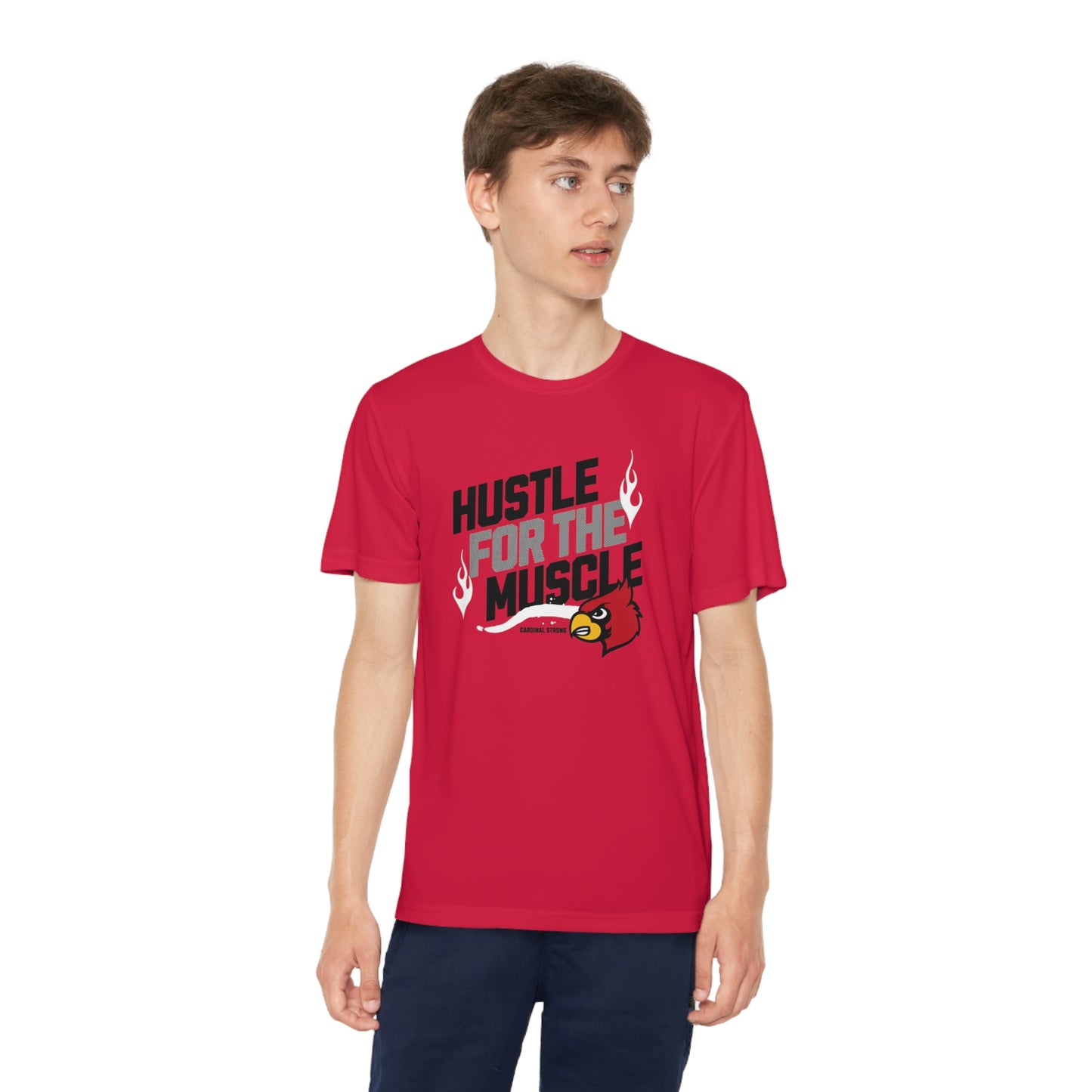Hustle for the Muscle Cardinal - Youth Sport-Tek® Competitor™ Tee