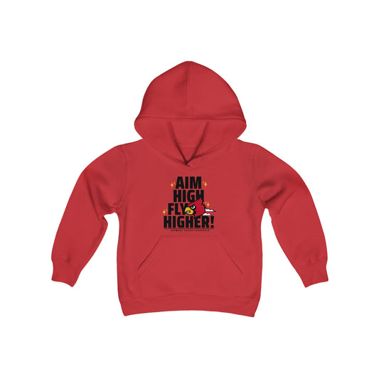 Aim High Fly Higher Cardinal - Youth Heavy Blend Hooded Sweatshirt