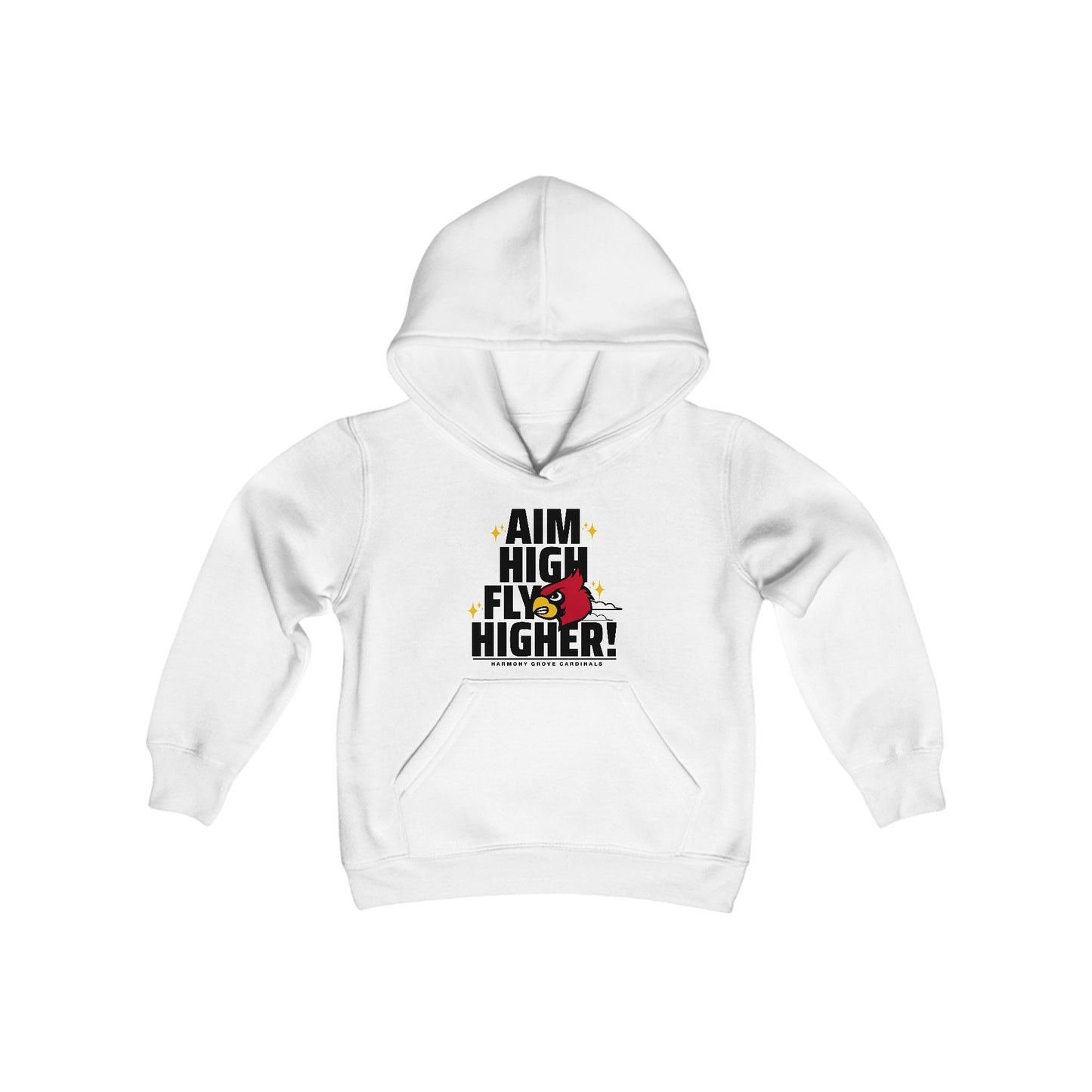 Aim High Fly Higher Cardinal - Youth Heavy Blend Hooded Sweatshirt
