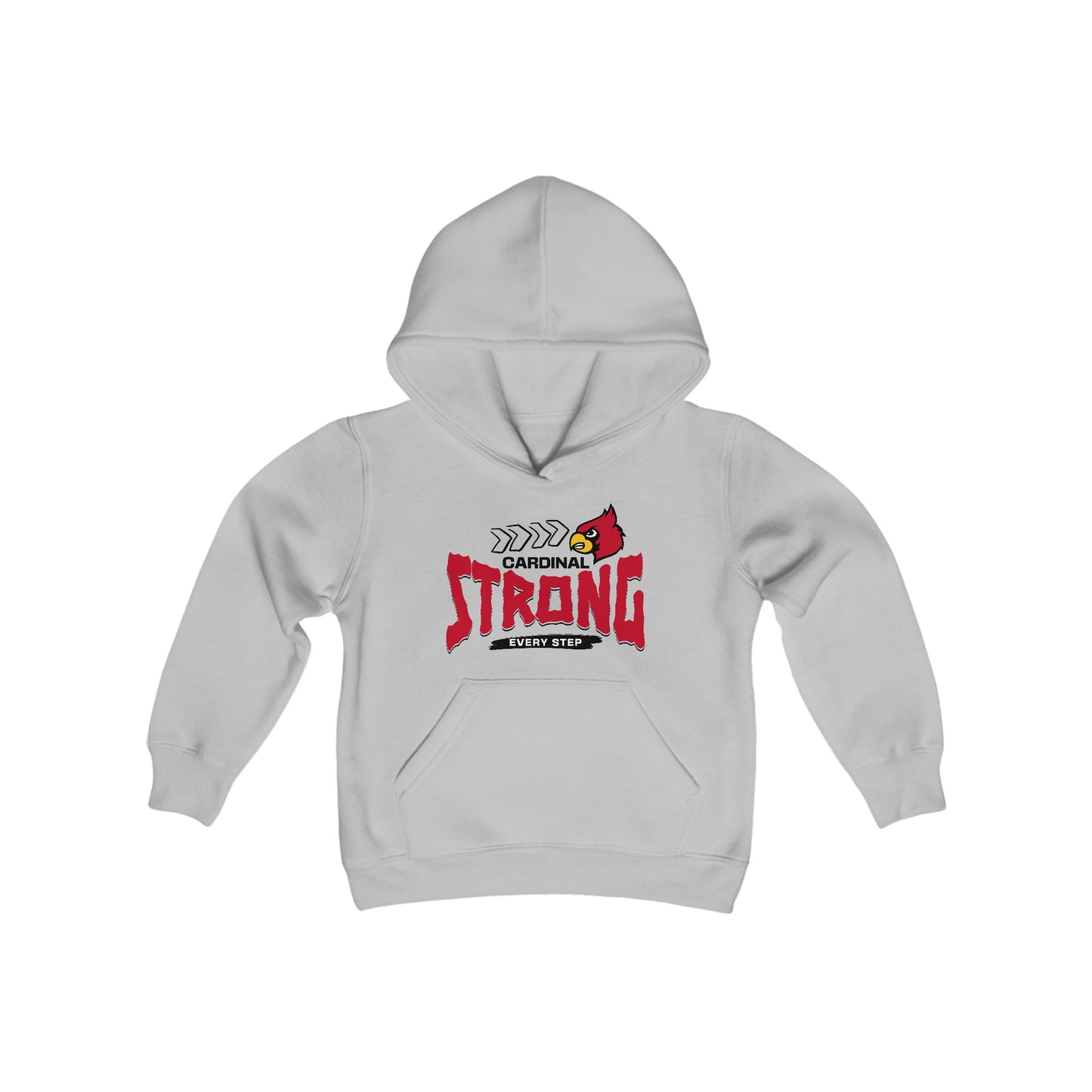 Cardinal Strong Every Step - Youth Heavy Blend Hooded Sweatshirt