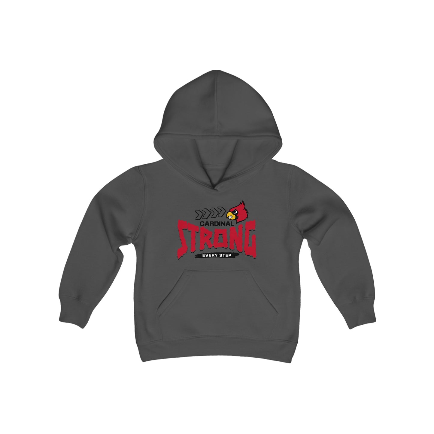 Cardinal Strong Every Step - Youth Heavy Blend Hooded Sweatshirt