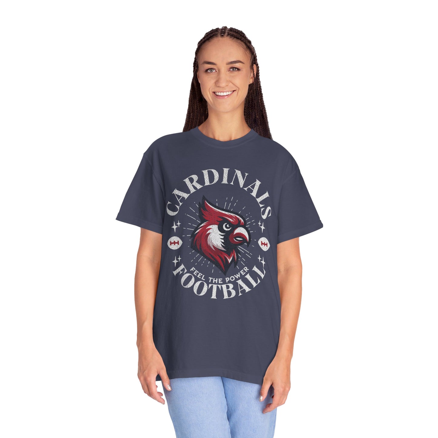 Cardinal Football Distressed - Comfort Colors T-shirt